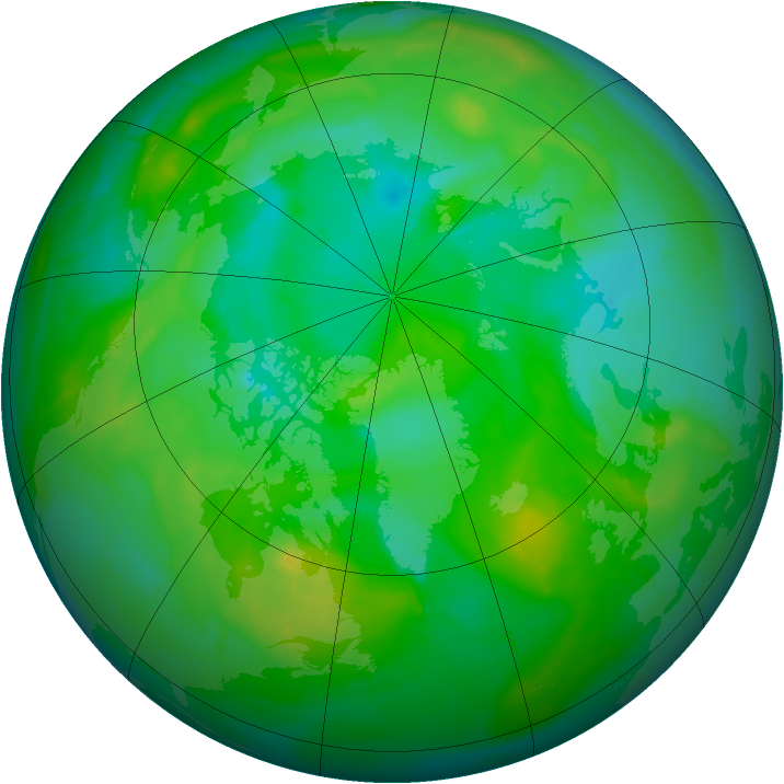 Arctic ozone map for 08 August 2010